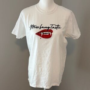 Missguided White Tee with Bold Red Lip Design